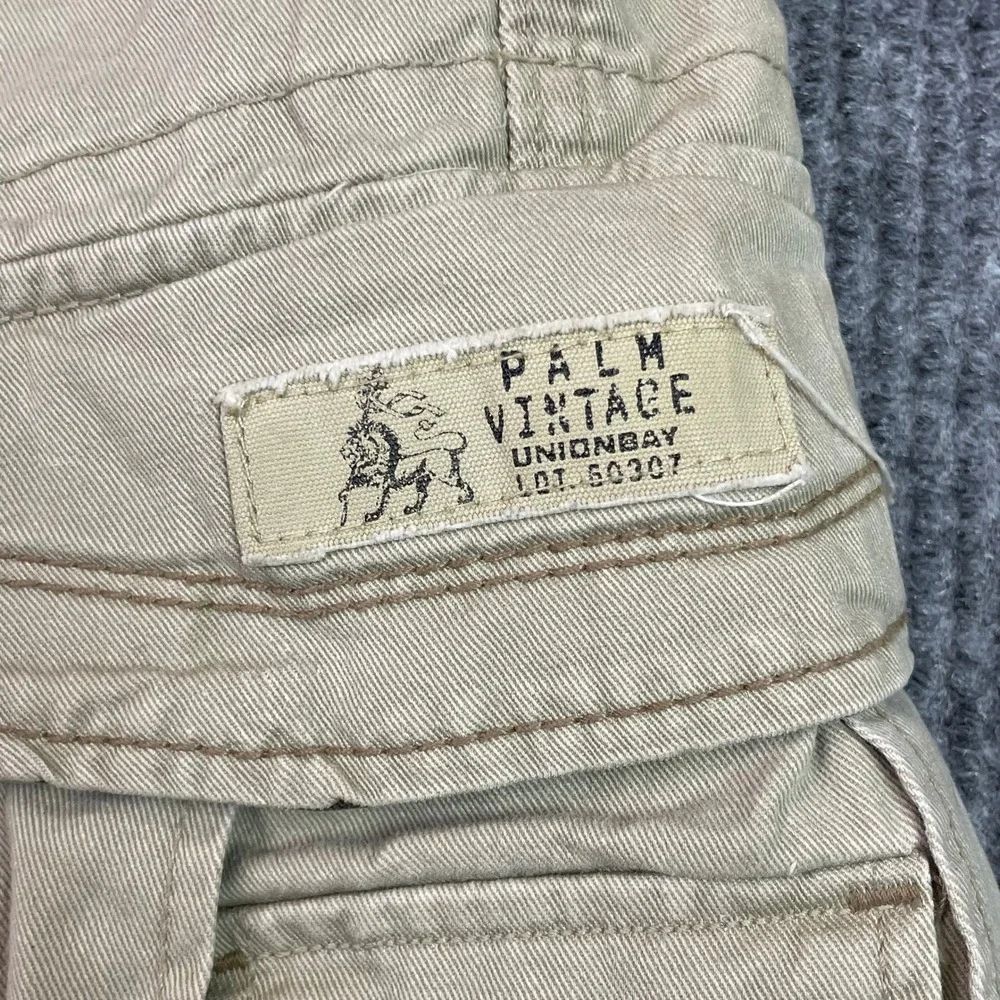Unionbay Cargo Shorts Mens 32 Tan Khaki Palm Vintage Cotton Twill Utility Hiking